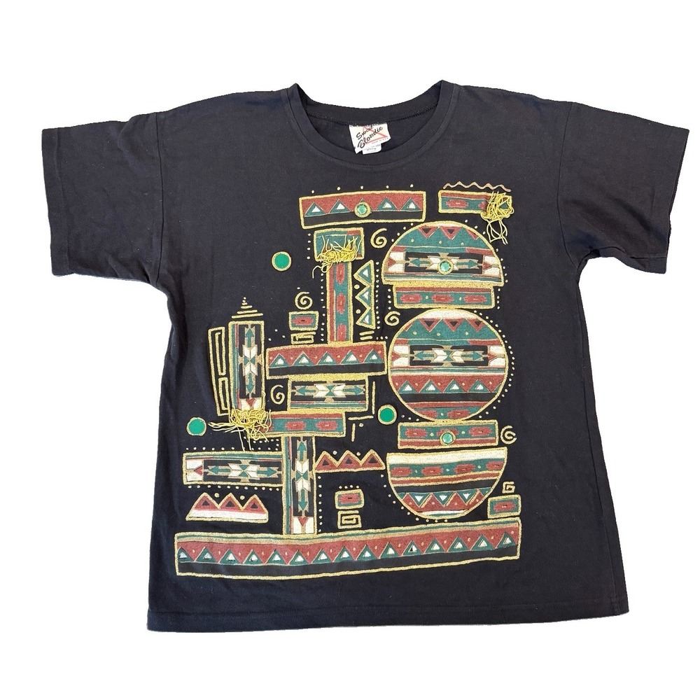 VTG 80s Sweet Blondie Southwestern T Shirt Medium Single Stitch 3D Yarn USA